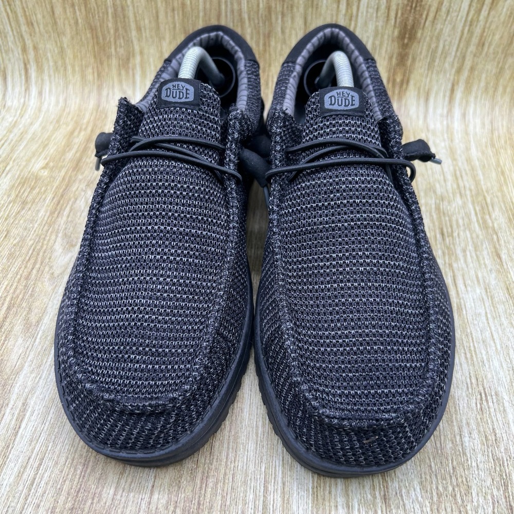 Hey Dude Wally Stretch Sox Men's Size 11 Black Slip On Loafers Boat Shoes - Picture 2 of 10